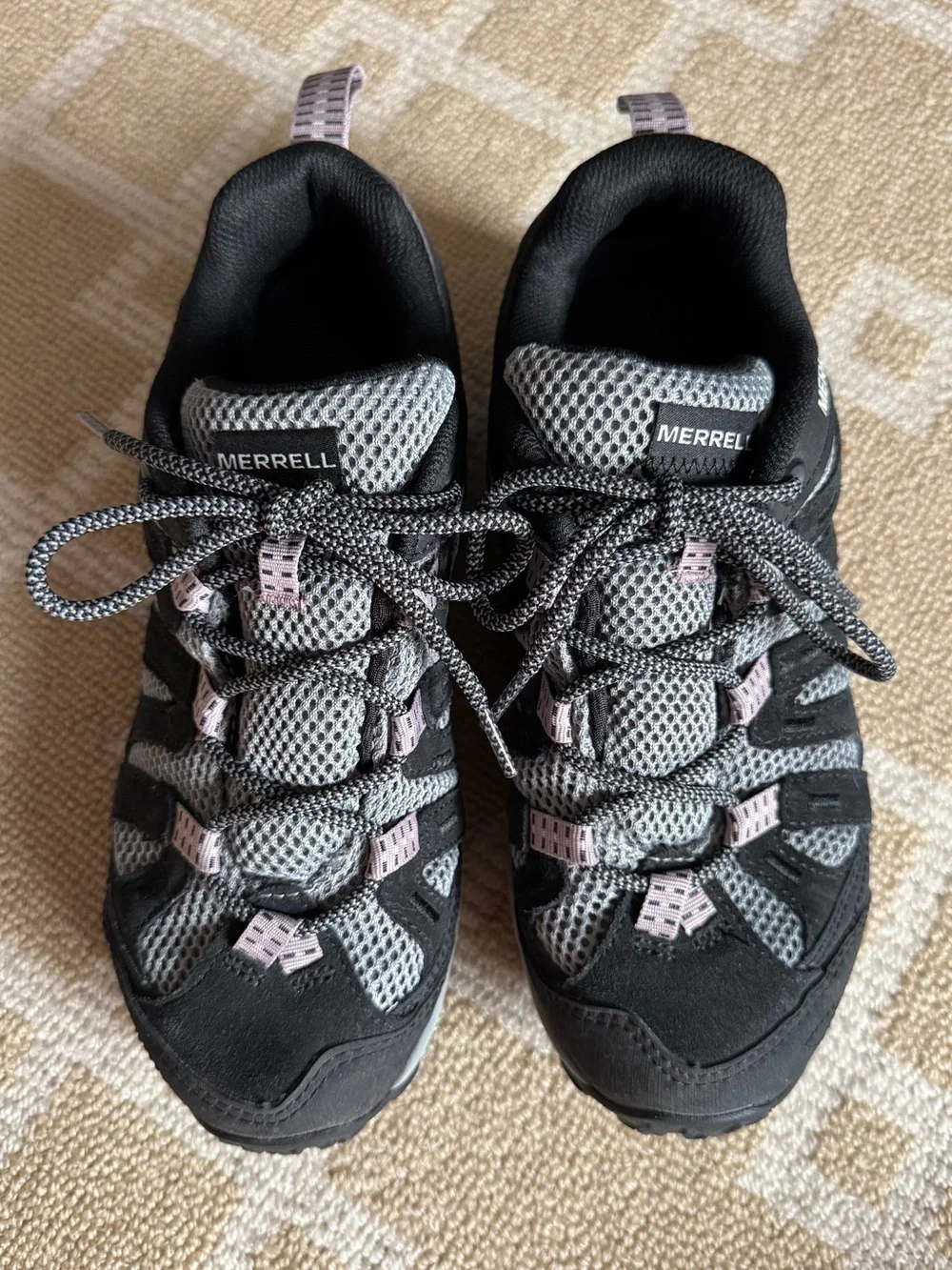 Merrell Alverstone 2 Hiking Shoes Trail Sneakers Outdoor Gray Black Pink 8
